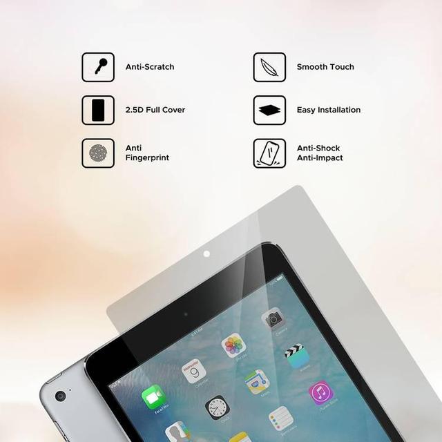 شاشة حماية ايباد ميني 4 / ميني 5 شفافة ليبيرتي جارد Liberty Guard 3D Full Cover Clear Rounded Edge iPAD Mini4 / Mini5 Clear