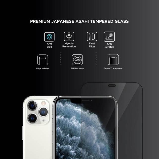 Liberty Guard 2.5D Azure Full Cover Black Rounded Edge with Dust Filter Screen Pro - SW1hZ2U6MTcyMzY0NQ==