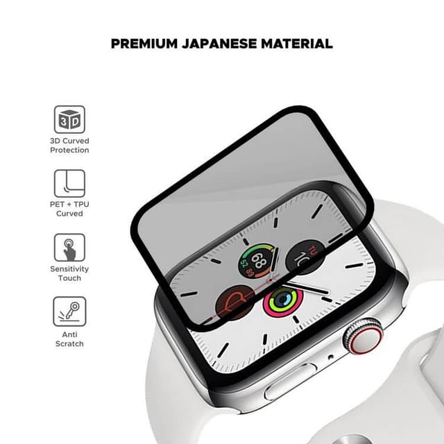 لاصق حماية ساعة ابل 44 ملم شفاف ليبيرتي جارد Liberty Guard 3D Cover Soft Pet Protector for Apple Watch ( 44mm ) Clear