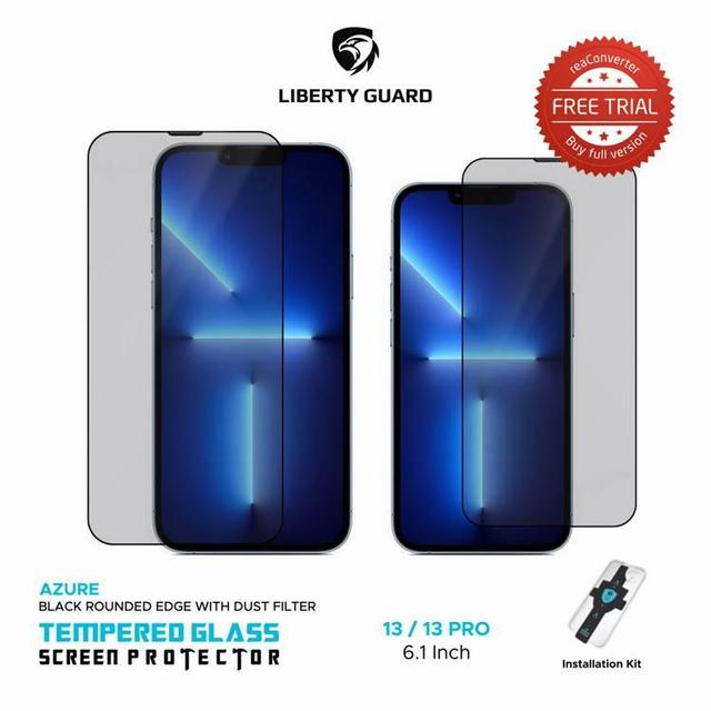 Liberty Guard 2.5D Azure Full Cover Black Rounded Edge with Dust Filter Screen Pro - 330689