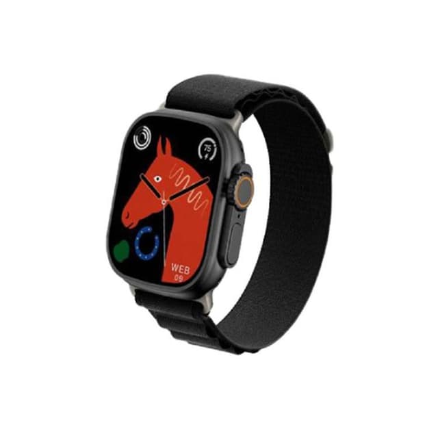 ساعة رقمية ذكية 2.04 بوصة جرين لايون أسود Green Lion Ultra Amoled Smart Watch