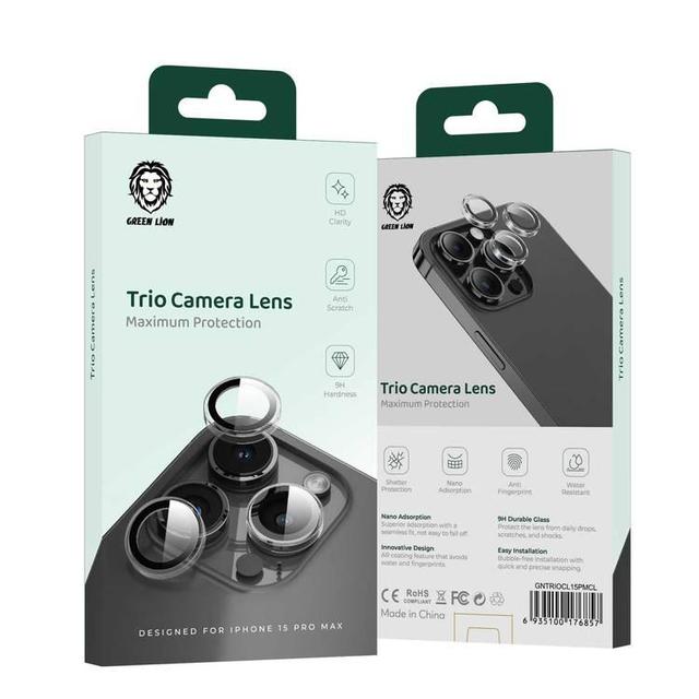 واقي عدسة ايفون 15 برو و 15 بروماكس من غرين ليون Green Lion Trio Camera Lens for iPhone 15 Pro / iPhone 15 Pro Max - SW1hZ2U6MTcyNDQxMg==