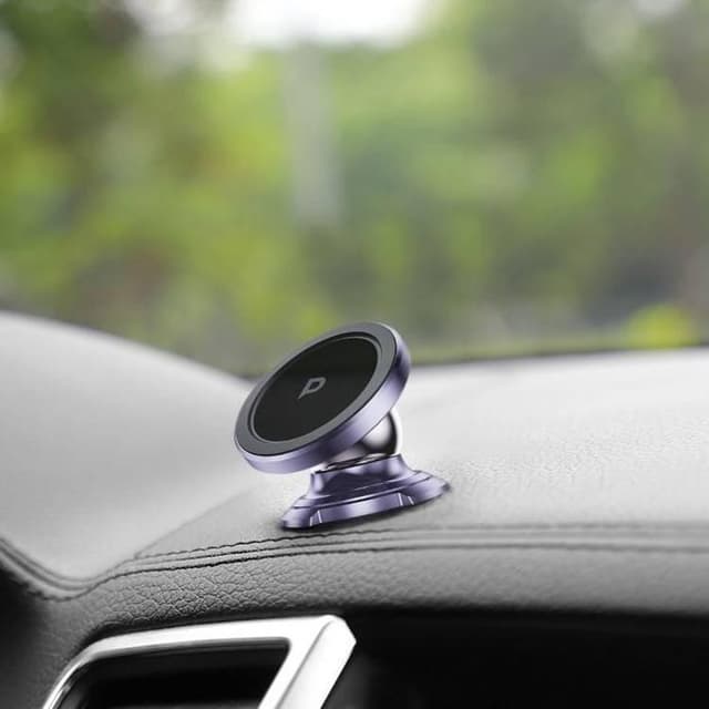 Powerology Heavy Duty Magnetic Car Mount 360 Rotatable with 3M Metal Plates - Purple