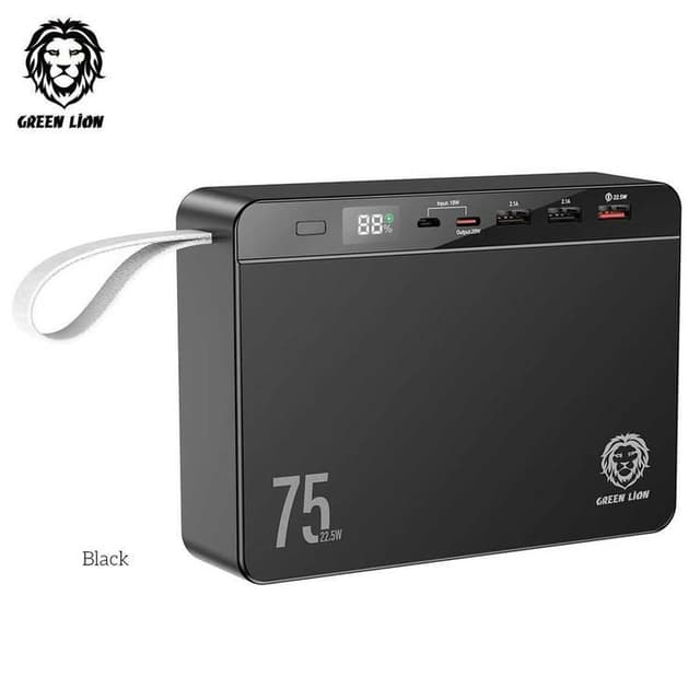 بطارية متنقلة كبيرة 75000 مللي أمبير 4 مخارج جرين لايون Green Lion Power Volt Mega Capacity Power Bank