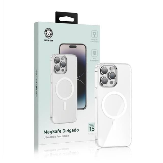 Green Lion Magsafe Delgado Case for iPhone 15 Pro Max - Clear