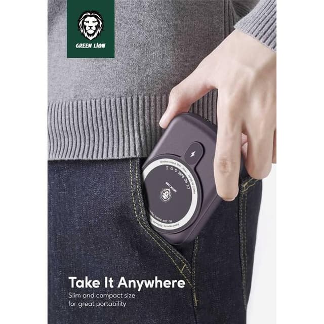 Green Lion Luxembourg Slim & Compact Size Magsafe Power Bank 10000mAh  - Orange