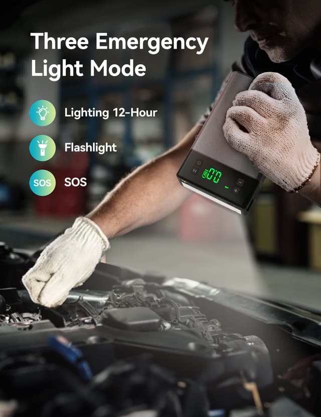 اشتراك سيارة متنقل و منفاخ إطارات راف باور 12000 مللي أمبير Ravpower Jump Starter And Air Compressor