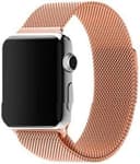 سوار ابل واتش 38/40/41 ملم معدني مغناطيسي لون وردي ذهبي من او اوزون O Ozone Milanese Loop Metal Bands Compatible with Apple Watch Band