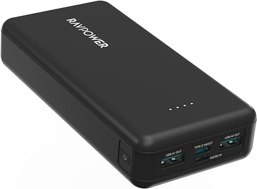 RAVPower RP-PB1216 PD Pioneer 20000mAh 15W 4 Ports Power Bank - Black