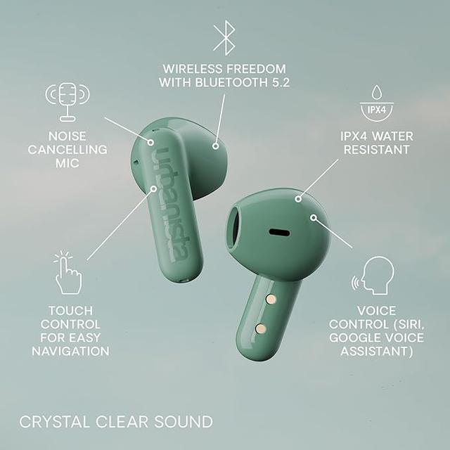 Urbanista Copenhagen True Wireless Earbuds, Bluetooth 5.2 Earphones with Touch Controls & Noise Cancelling Microphone