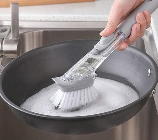 Cleaning Brush Scrubber Dish Bowl Washing Sponge with Refill Liquid Soap Dispenser