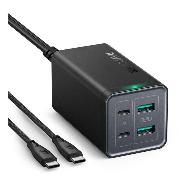 Ravpower RP-PC146 PD 120W 4 Port Charger + 100W Charging Cable - Black - SW1hZ2U6MTc3Mjg2NQ==
