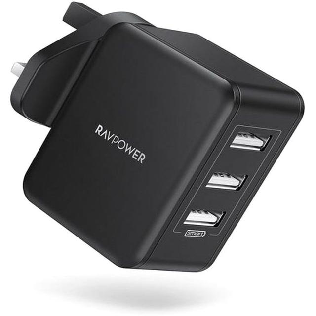 RAVPower 3-Port USB Wall Charger 30W UK - Black - SW1hZ2U6MTc2MDg4OQ==