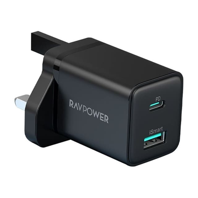 RAVPower RP-PC168 PD 20W 2-Port Wall Charger - Black - 622560