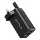 فيش جداري شاحن حائط 3 منافذ راف باور 65 واط RAVPower GaN 3-Port Wall Charger