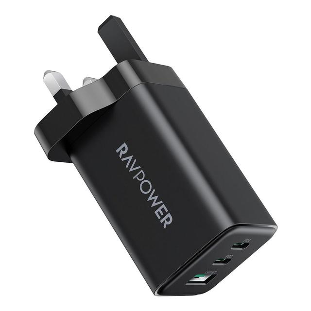 فيش جداري شاحن حائط 3 منافذ راف باور 65 واط RAVPower GaN 3-Port Wall Charger