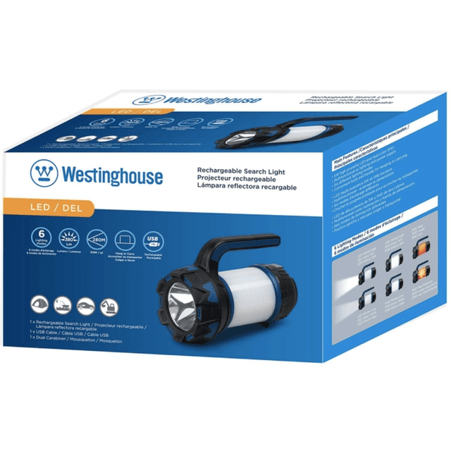 كشاف يدوي خارجي للرحلات قابل لإعادة الشحن 380 لومن 3000 مللي أمبير Westinghouse WF215 Rechargeable Work Light with 5W LED - SW1hZ2U6MTc0MjYyMw==