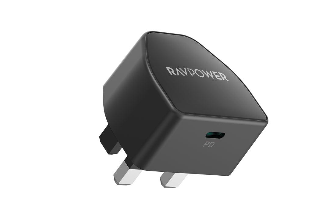 فيش جداري شاحن حائط تايب سي راف باور 20 واط Ravpower Rp-Pc1041 Pd 20W Charger