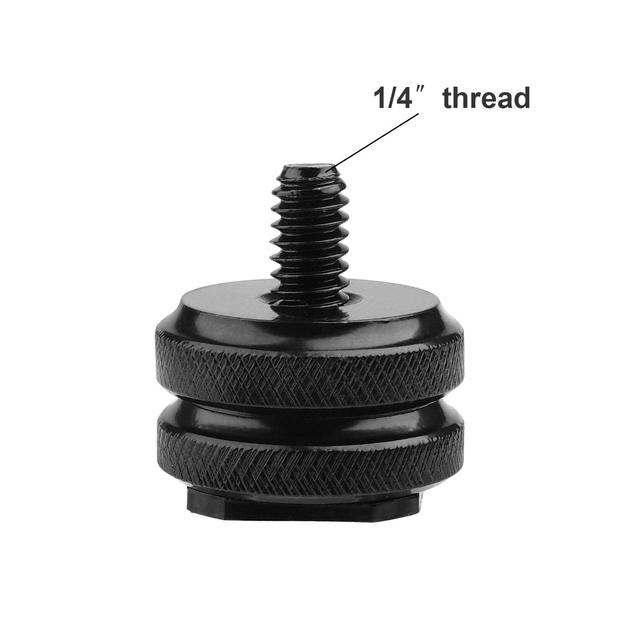 O Ozone Camera Hot Shoe Mount to 1/4"-20 Tripod Screw Adapter, 1/4" Double-Layer Screw Adapter for Camera Flash Hot Shoe Mount DSLR Camera