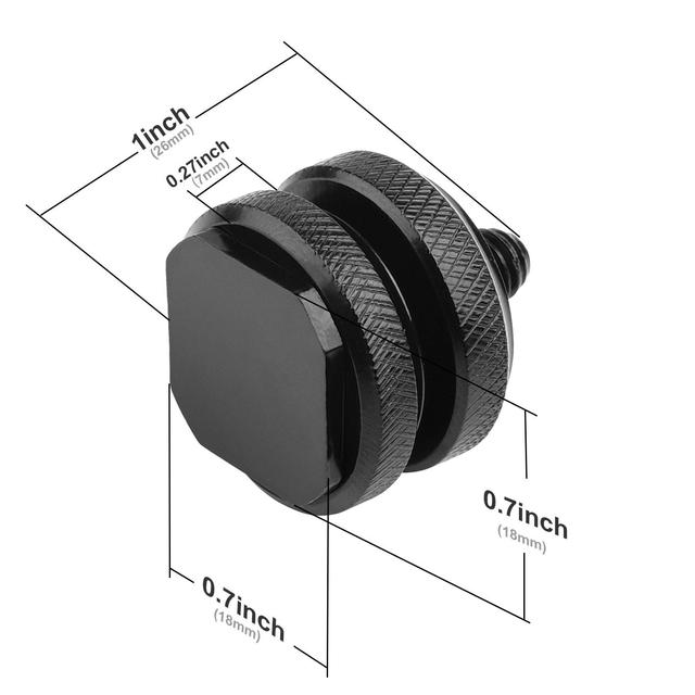 O Ozone Camera Hot Shoe Mount to 1/4"-20 Tripod Screw Adapter, 1/4" Double-Layer Screw Adapter for Camera Flash Hot Shoe Mount DSLR Camera
