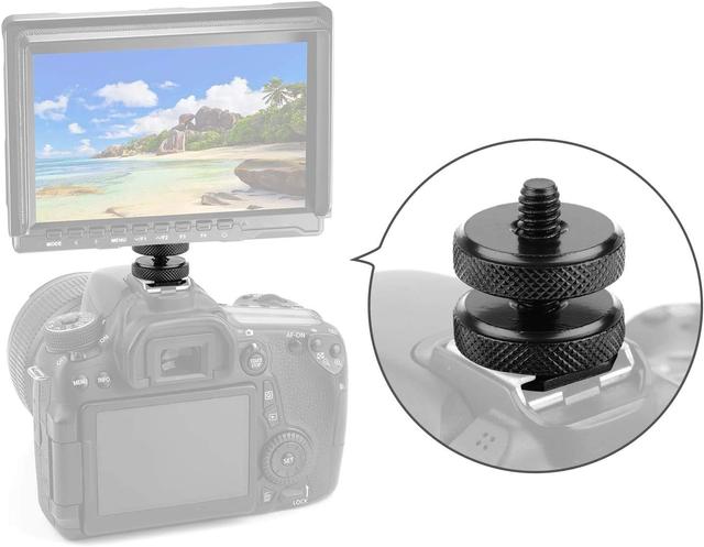 O Ozone Camera Hot Shoe Mount to 1/4"-20 Tripod Screw Adapter, 1/4" Double-Layer Screw Adapter for Camera Flash Hot Shoe Mount DSLR Camera