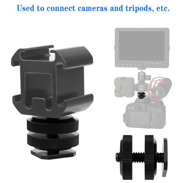O Ozone Camera Hot Shoe Mount to 1/4"-20 Tripod Screw Adapter, 1/4" Double-Layer Screw Adapter for Camera Flash Hot Shoe Mount DSLR Camera