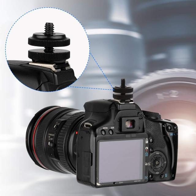 O Ozone Camera Hot Shoe Mount to 1/4"-20 Tripod Screw Adapter, 1/4" Double-Layer Screw Adapter for Camera Flash Hot Shoe Mount DSLR Camera