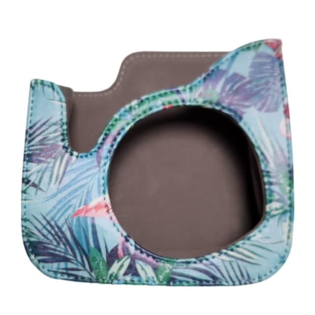 O Ozone Protection Case Bags for Fujifilm Instax Mini 12 11 9 8 8+Case PU Leather Instant Camera Cover with Adjustable Strap [ Designed Cover for Fujifilm Instax Mini 12 11 Instant Camera Bag ]-Green Leaf