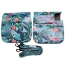 O Ozone Protection Case Bags for Fujifilm Instax Mini 12 11 9 8 8+Case PU Leather Instant Camera Cover with Adjustable Strap [ Designed Cover for Fujifilm Instax Mini 12 11 Instant Camera Bag ]-Green Leaf