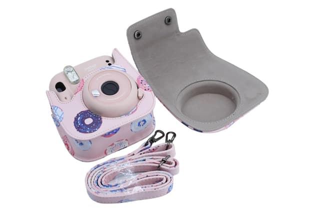 O Ozone Protection Case Bags for Fujifilm Instax Mini 12 11 9 8 8+Case PU Leather Instant Camera Cover with Adjustable Strap [ Designed Cover for Fujifilm Instax Mini 12 11 Instant Camera Bag ]- Rings