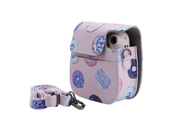 O Ozone Protection Case Bags for Fujifilm Instax Mini 12 11 9 8 8+Case PU Leather Instant Camera Cover with Adjustable Strap [ Designed Cover for Fujifilm Instax Mini 12 11 Instant Camera Bag ]- Rings