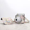 O Ozone Case for Fujifilm Instax Mini 11/12 Case PU Leather Instant Camera Cover with Adjustable Strap [ Compatible for Fujifilm Instax Mini 12, 11, Mini 9, Mini8 Instant Camera Bag ] - Flamingo Multi