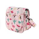 O Ozone Protection Case Bags for Fujifilm Instax Mini 12 11 9 8 8+Case PU Leather Instant Camera Cover with Adjustable Strap [ Designed Cover for Fujifilm Instax Mini 12 11 Instant Camera Bag ]- Flamingo Flower