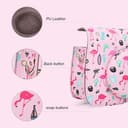 O Ozone Protection Case Bags for Fujifilm Instax Mini 12 11 9 8 8+Case PU Leather Instant Camera Cover with Adjustable Strap [ Designed Cover for Fujifilm Instax Mini 12 11 Instant Camera Bag ]- Flamingo Flower