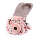 O Ozone Protection Case Bags for Fujifilm Instax Mini 12 11 9 8 8+Case PU Leather Instant Camera Cover with Adjustable Strap [ Designed Cover for Fujifilm Instax Mini 12 11 Instant Camera Bag ]- Flamingo Flower