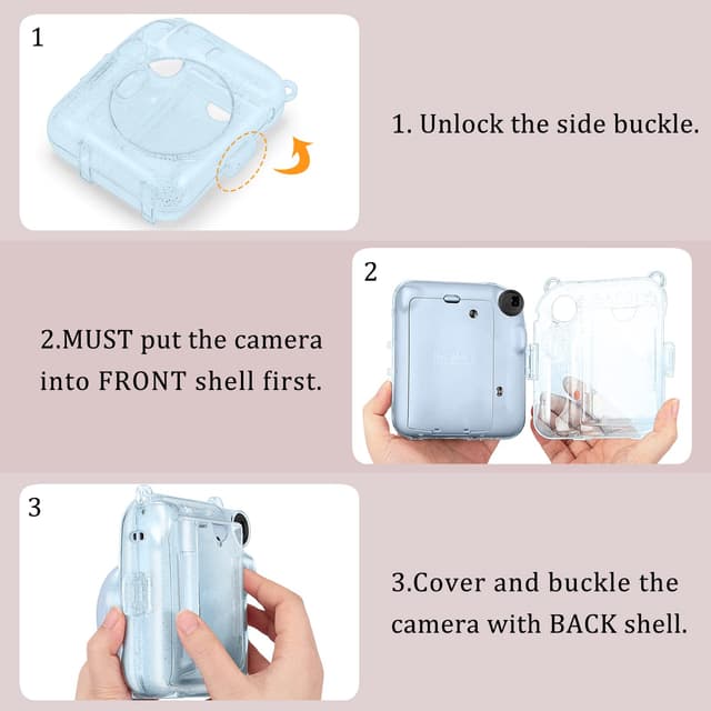 حافظة كاميرا صلبة فوجي فيلم انستاكس ميني 12 أزرق من او اوزون O Ozone Transparent Hard Camera Case for Fujifilm Instax Mini 12