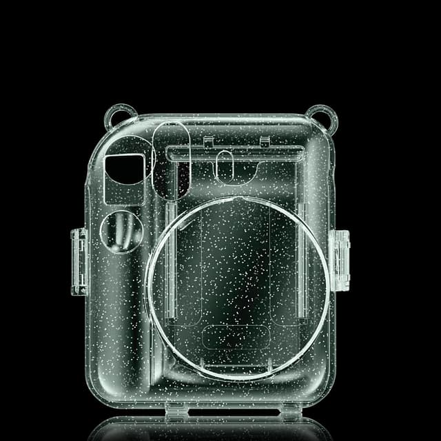 O Ozone Transparent Hard Camera Case for Fujifilm Instax Mini 12 Instant Camera Cover with Adjustable Strap [ Shining Case Designed for Instax Mini 12 Case ] - Green