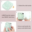 O Ozone Transparent Hard Camera Case for Fujifilm Instax Mini 12 Instant Camera Cover with Adjustable Strap [ Shining Case Designed for Instax Mini 12 Case ] - Green