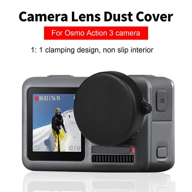 O Ozone Camera Lens Cap Lens Protector for DJI OSMO Action 3 |Plastic Lens Dust Cover Camera Lens Protective Cover for DJI OSMO Action 3 Sports Camera Accessories - Black