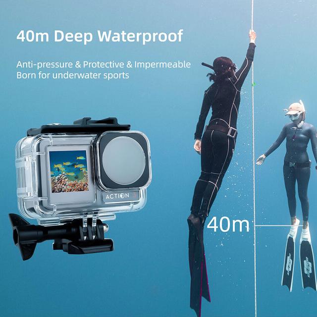 حافظة كاميرا دي جي اي اوزمو اكشن 3 لون أسود من او اوزون O Ozone Waterproof Housing Case Compatible with DJI Osmo Action 3 Camera
