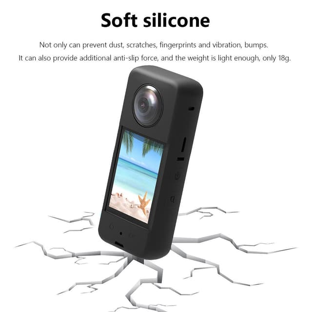 O Ozone Compatible Case for Insta360 One X3 | Silicone Carrying Case with Guards Lens Cover Cap | Anti-drop Protective Accessories Cover for Insta360 X3 Action Camera Accessories- Black