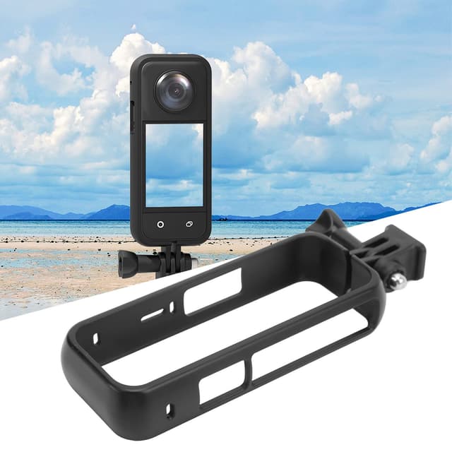 O Ozone Protective Frame Compatible with Insta360 One X3 | Two Cold Shoe Mounting Ports Bracket Accessories |PC Plastic Panoramic Action Camera Housing Cage for Insta360 X3 Camera Accessories- Black