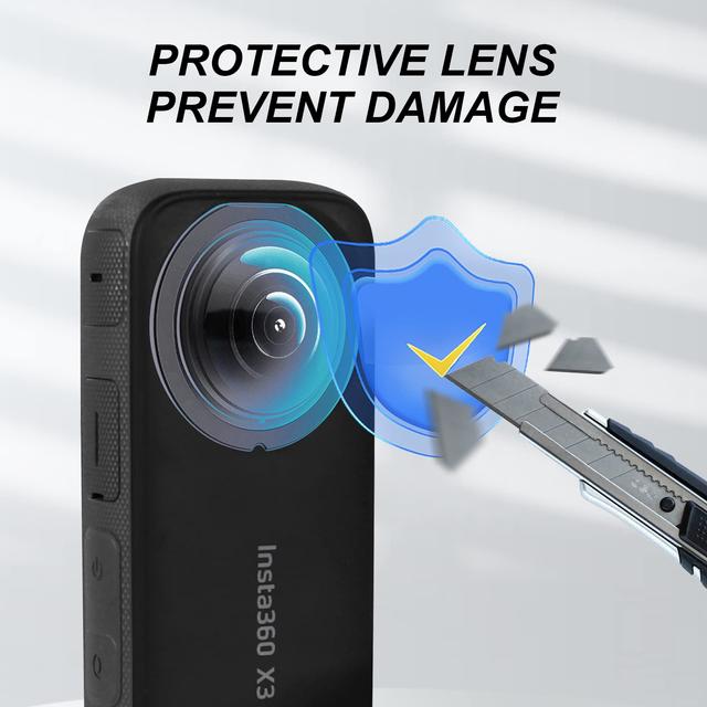 O Ozone Lens Guards Protector Compatible with Insta360 ONE X3 Anti-scratch HD Protective Sticky Shell Case Cover for Insta360 X3 Panoramic Cameras Lens Accessories - SW1hZ2U6MTc2MzMyOA==