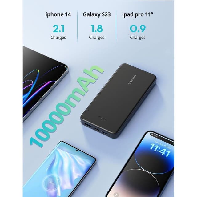 RAVPower RP-PB1215 PD Pioneer 10000mAh 15W 3-Ports Power Bank - Black