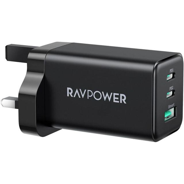 فيش جداري شاحن حائط 3 منافذ راف باور 65 واط RAVPower GaN 3-Port Wall Charger - SW1hZ2U6MTc3MjgxNw==