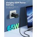 فيش جداري شاحن حائط 3 منافذ راف باور 65 واط RAVPower GaN 3-Port Wall Charger