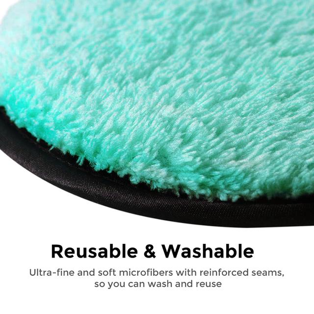 Wownect (Pack of 4) Reusable Makeup Remover Pads Washable Microfiber Remover, Facial Cleansing Puffs Ultra-Soft, Eco-Friendly, All Skin Types, Facial Make Up Removal Wipes Machine Washable Cloth - SW1hZ2U6MTc2MTgxMg==