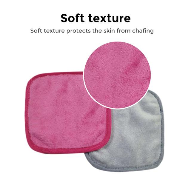 Wownect (Pack Of 4) Makeup Remover Cloth Soft Microfiber Reusable Facial Cleansing Towel Machine Washable Cloth Suitable for All Skin Types- Grey - SW1hZ2U6MTc2MTk4Mg==