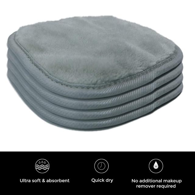 Wownect (Pack Of 4) Makeup Remover Cloth Soft Microfiber Reusable Facial Cleansing Towel Machine Washable Cloth Suitable for All Skin Types- Muti Color - SW1hZ2U6MTc2MTk3MQ==