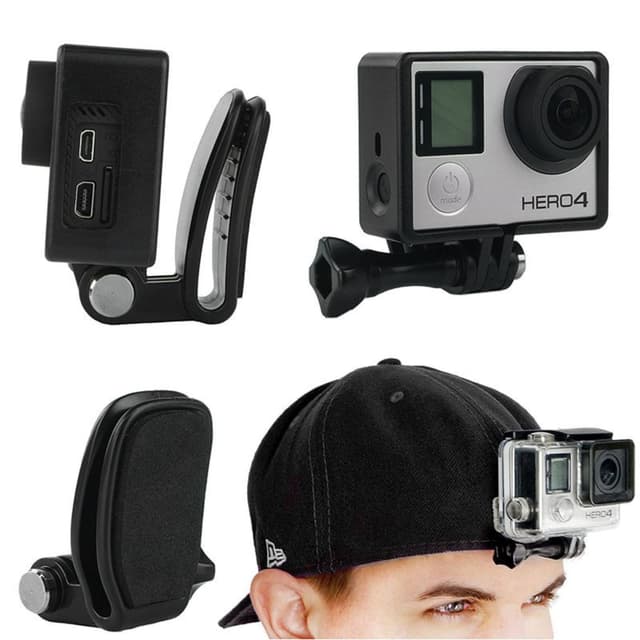 حزام تثبيت الكاميرا للرأس مع مشبك للحقيبة أسود من او اوزون O Ozone Replacement Head & Backpack Mount Bundle Compatible with GoPro Hero/ SJCAM/ YI DJI Osmo Action Cameras